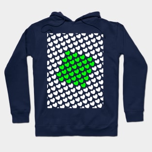 Green Love Hearts Hoodie